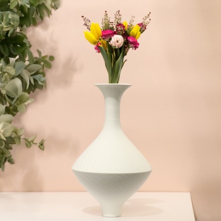Vase for flowers decorative "Stella" color white 25 x 16 x 16 cm-2