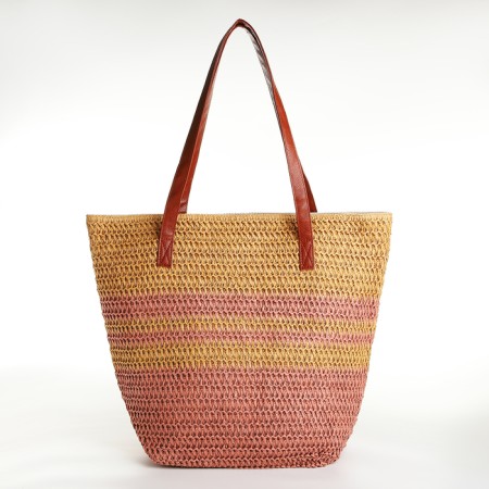 Bag beach on lightning, beige color/pink-2