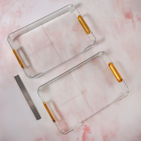 Organizer for storing cosmetics/accessories, two -level, with handles, 31 × 20 × 29 cm, black/silver color-5
