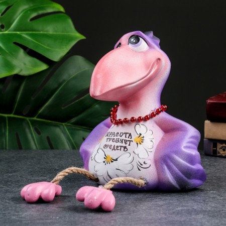 The piggy bank "Raven - Beauty requires the means" purple, 20cm-3