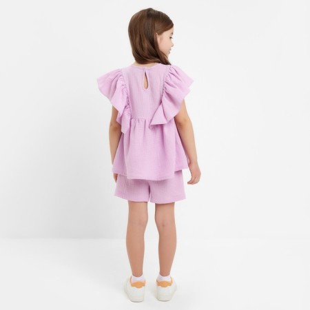 Комплект для девочки (блузка, шорты) MINAKU цвет лиловый, рост 110-2