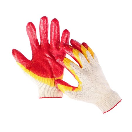 Garden gloves, x/b, knitting 13 class, size 9, latex dousy, red