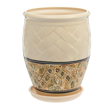 Flower pot "Ficus 2" Mosaic white mix 12l-3