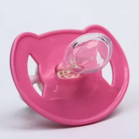 Orthodontic dummy nipple, silicone, from 6 months, with a cap, “shell”, pink color-5