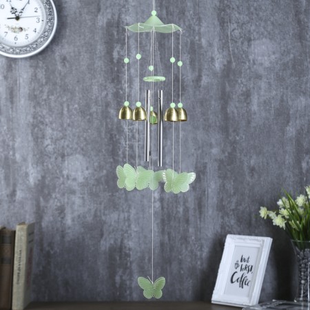 Wind music plastic, metal "butterflies" phosphorus 4 tubes, 5 bells 60 cm