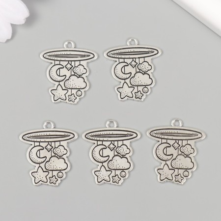 Decor metal for creativity "Children's mobile with toys" 2.5x2.7 cm-2