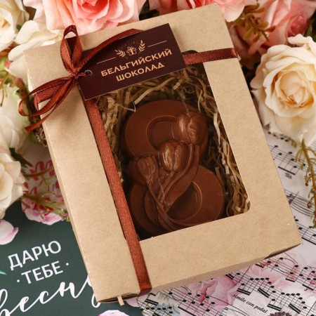 Chocolate figure "March 8. Three tulips No. 2 ”, 80 g