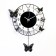 Wall clock, series: pendulum, "butterflies", smooth move, 35 x 51 cm