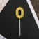 Candle for the cake, number "0", gold.