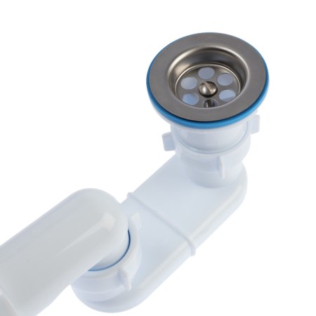Siphon for shower pallet "Ani Plast" E015, 1 1/2, flat, with a corrugated triber 40 x 50 mm-2