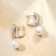 Earrings with pearls "Grace" ball, white color in silver