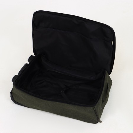 Small 20 suitcase, “Cartes factory”, lightning department, external pocket, 2 wheels, khaki color-6