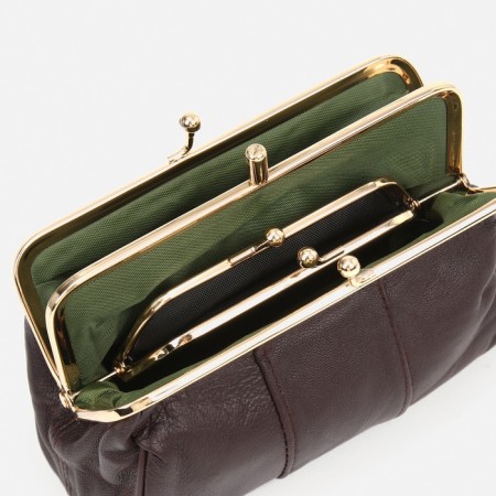 Cosmetic bag, 3 departments, outer pocket, burgundy color-2