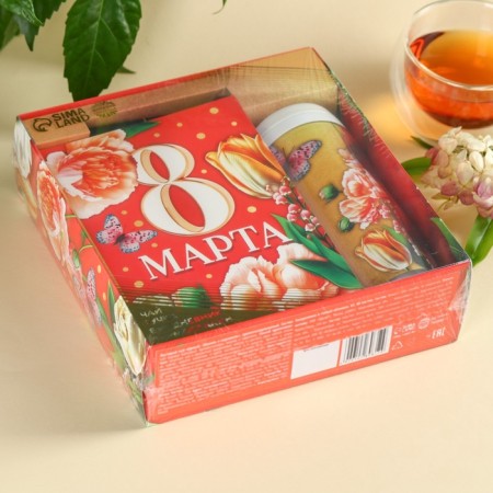 The “most beautiful” set: Black tea with Vanil and Caramel 20 g, a thermostat 350 ml., Diary 80 sheets, handle-9