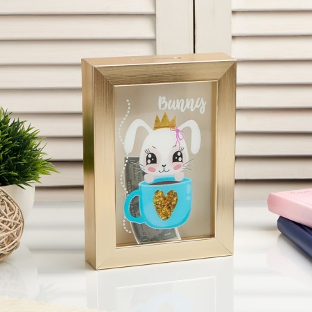 Interior plastic porery "Bunny in a crown with a circle" 17x12x3.8 cm