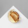 Brooch "Hedgehog" on the moon, brown color in gold