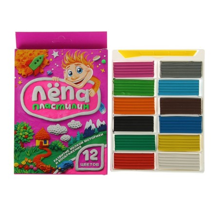Globus plasticine "LOPA", 12 colors, 240 g