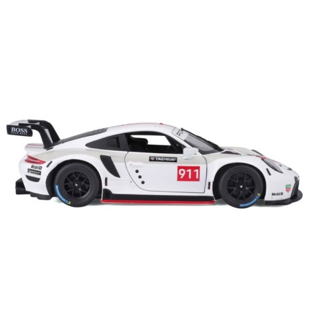 Racing machine BBURAGO Porsche 911 RSR, DIE-CAST, 1:24, White color, opening doors-2