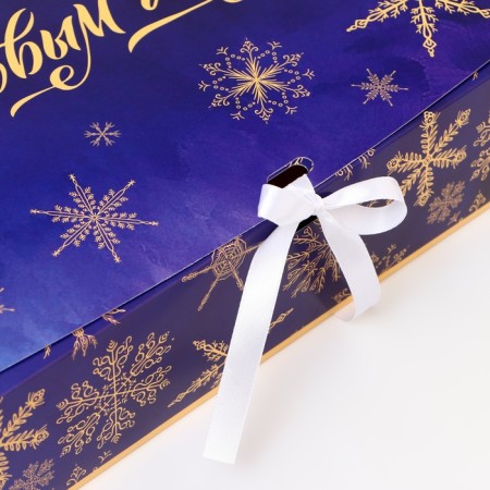 New Year. New Year's Folding Gift, packaging, “stars on a blue background”, 31 × 24.5 × 8 cm.-1