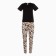 Female set (T -shirt, trousers), black color, size 46
