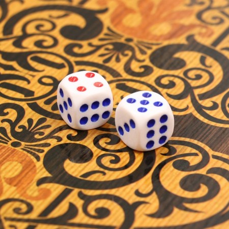 Wooden backgammon large, with “sea” checkers, 55 x 55 cm-1