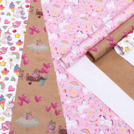 A set of craft paper with the seal "Unicorns", 3 sheets, 70 x 100 cm