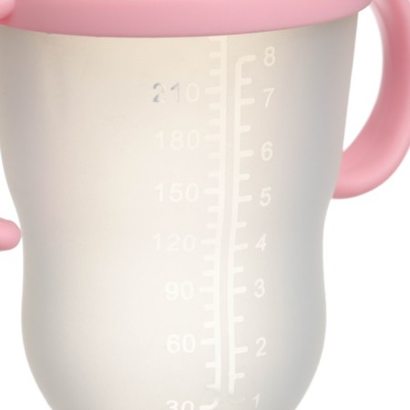 A bottle for feeding M&B, SHG Ø70mm, 250ml., With handles, silicone flask, pink color-5