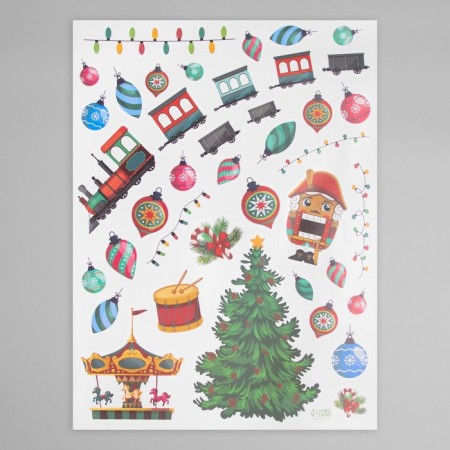 New Year sticker interior color "Christmas tree and New Year's toys" 30x40 cm-2