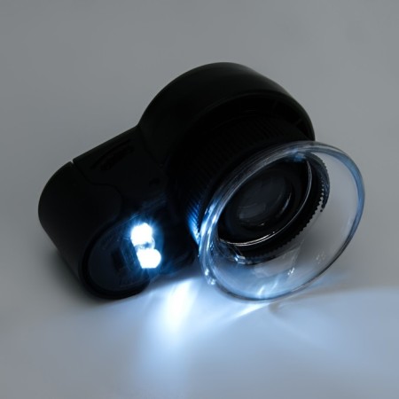 Lupa for checking bills, 45x, d = 21mm, with backlight, 3XAG10-4