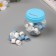 Glue tape plastic in the jar "White and gray-blue" NR 40 pcs 1.2 cm, dl. 0.9 m 7x7x9 cm