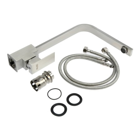 Zein kitchen mixer, square, 35 mm cartridge, stainless steel, satin-7