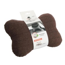 Car bone pillow, on the headrest, flax, brown, 16x24 cm