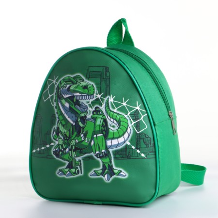 Children's backpack on the zipper "chosen", the color is green-3