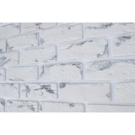 Gypsum tile "Vintage" 0.5 sq.m. (33pcs in a set) White stone, 200x65 mm