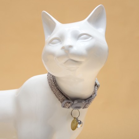 Koshachi collar "tenderness", with a bell and suspension, 30 x 1 cm, polyester, gray-2