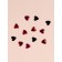 Decorative elements for decor, voluminous, 12 cells, black/pink/red color