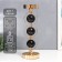 Summary Metal for 1 candle "Three black marble balls in the fields" Gold 37x12x12 cm