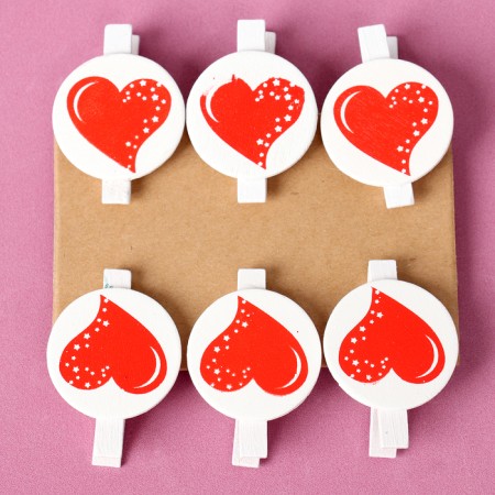 Decorative “hearts” Clushes set 6 pcs., 2 × 11.5 × 16 cm-3