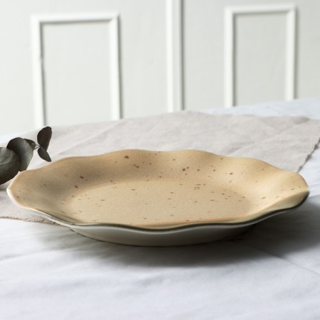 Ceramic plate "Self -Ceeter", 21.5 cm, beige color-3