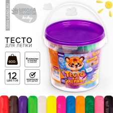 Modeling dough. Large game set: 12 colors