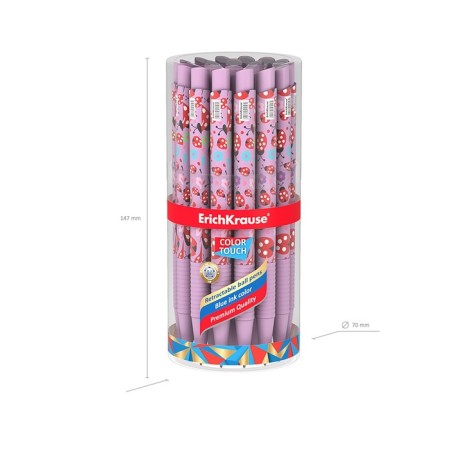 Handle Ball machine gun. Erichkrause Colortouch Ladybug, node 0.7 mm, flu, blue ink-4