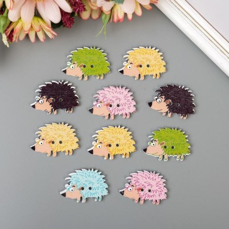Decor for creativity tree "Hedgehogs" set 10 pcs mix 2x3 cm