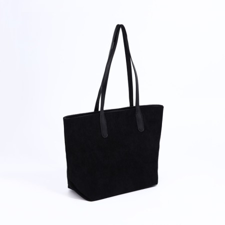 Soper bag with zipper, black color-1