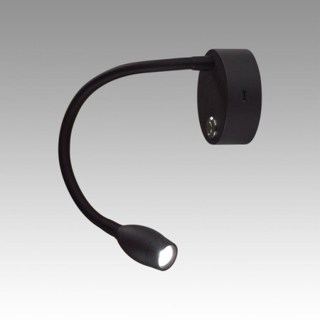 Bra Lumion. YUTO, 3W, LED, 200x220x80 mm, black color