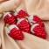 Decoration of the Christmas tree "berry" (set 6 pcs) 6.5x4 cm, red