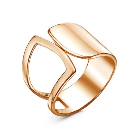 Ring "minimal" asymmetry, pink gilding, 20 size