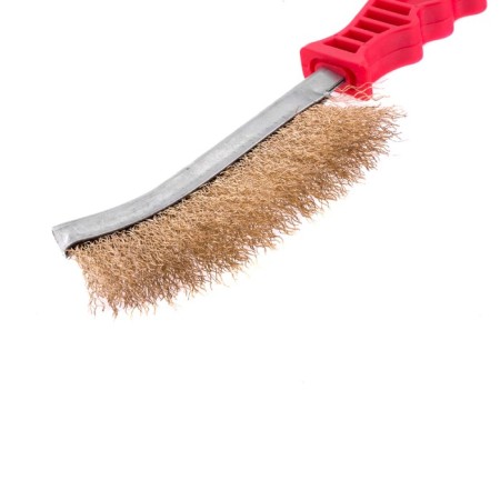 Metal brush MATRIX 74827, brass twisted wire d = 0.3 mm, plastic handle-1