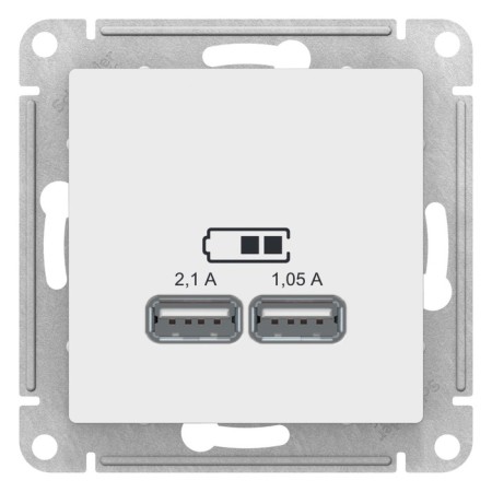 SET SE AtlasDesign, 2 USB, 2.1/1.05 A, 5 V, White, Atn000133