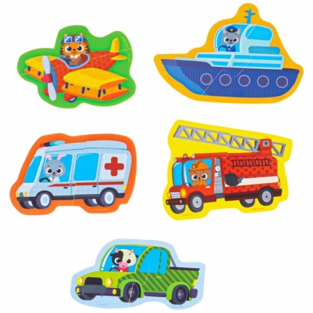 Soft puzzle for babies "Transport", 5 puzzles, crumb I-2