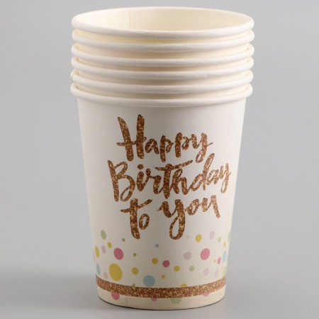 Paper glasses "Happy birthday", 6 pcs.-1